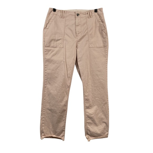 Pilcro Womens Cotton Blend Raw Hem Mid Rise Utility Pants sz 29 Pink Flap Pocket - Picture 1 of 14